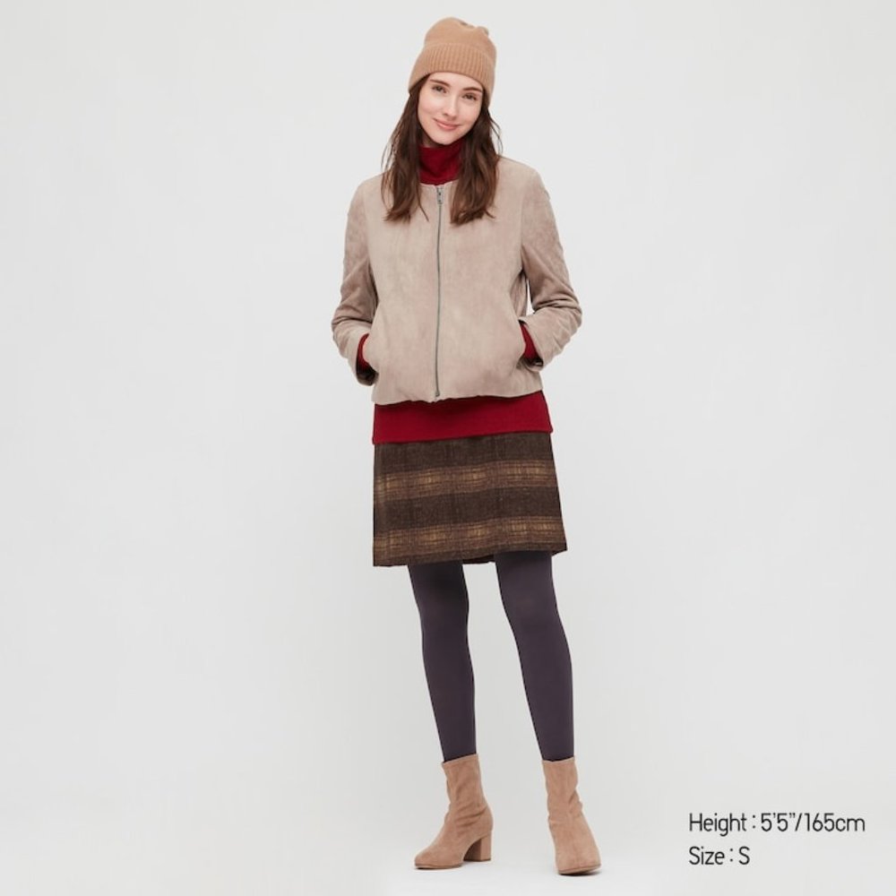 WOOL-BLEND MINI SKIRT BROWN XXL